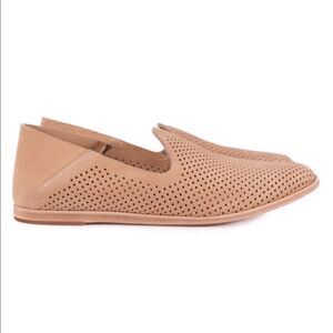 Pedro Garcia Yara Tan Suede Perforated Slip On Flats Size 38